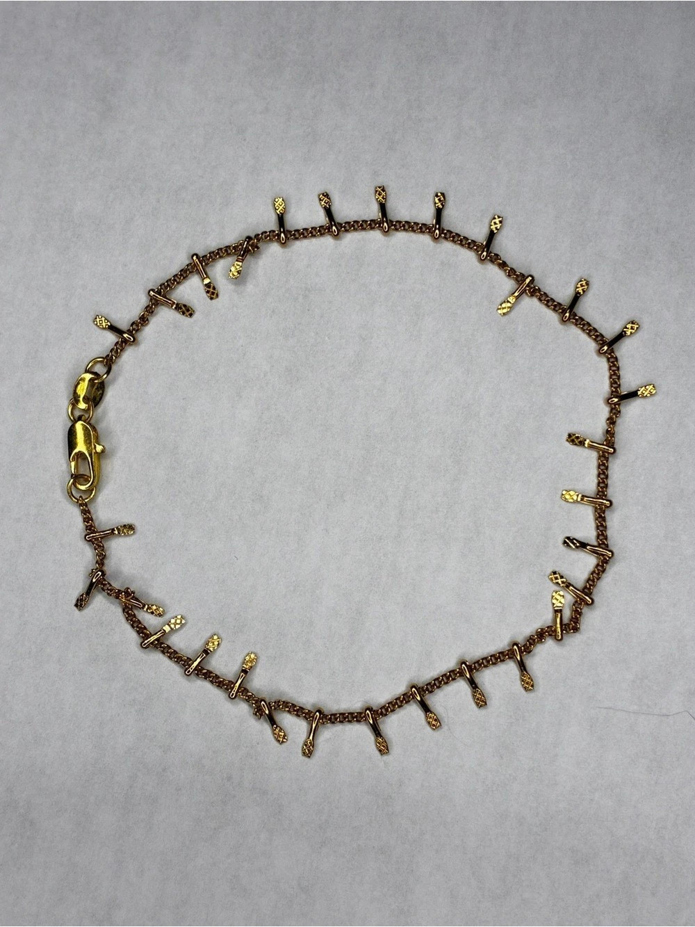 Gold-Tone Charm Bracelet Like New